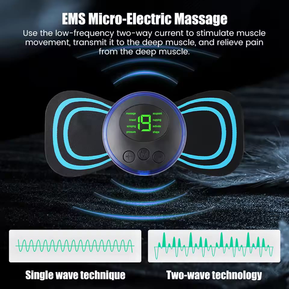 Mini Portable EMS Neck Massager Electric Neck Stretcher For Cervical Muscle Pain Relief And Shoulder Relaxation Massage Patch