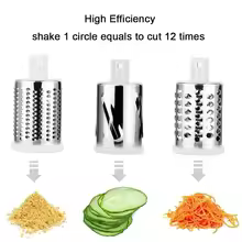 3-in-1 Manual Rotary Cheese Grater for Vegetable Cutter Potato Slicer Multifunctional Vegetable Chopper With 3 replaceable blade